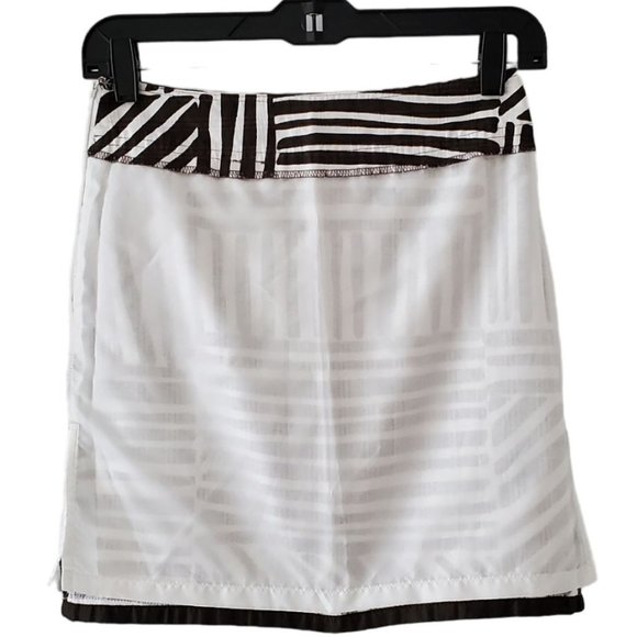 Ann Taylor Tribal Mudcloth Print Textured Mini Skirt | NWOT | 00P | Brown White - Picture 12 of 14